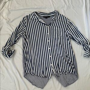 Jane and Delancey Blue and White Striped Blouse